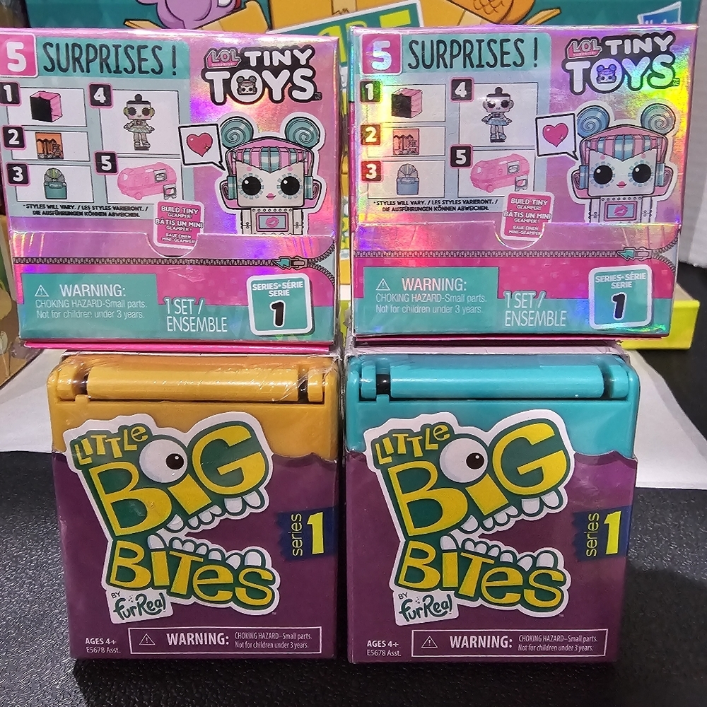 (4 Items) 2 Little Big Bites & 2 LOL Tiny Toys Blind Box Surprises RANDOM age 4+